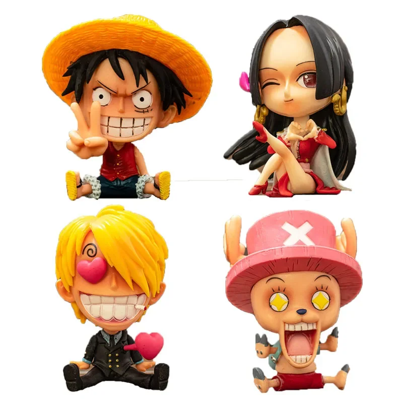 

One Piece Q-version PVC Sitting Posture Doll Anime Figur Lufei Tonytony Chopper Sanj Roronoa Zoro Car/table Decoration Toy