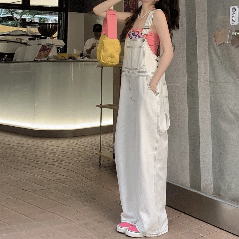 

Real Shot Korean Summer 2022 New Temperament Heavy Craft Denim Overalls Trend jumpsuit women jump suits for women