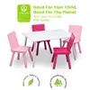 Kids Table and Chair Set 4 Sturdy Wood Chairs Perfect Playroom Crafting Activities Safe Durable Children's Furniture 4