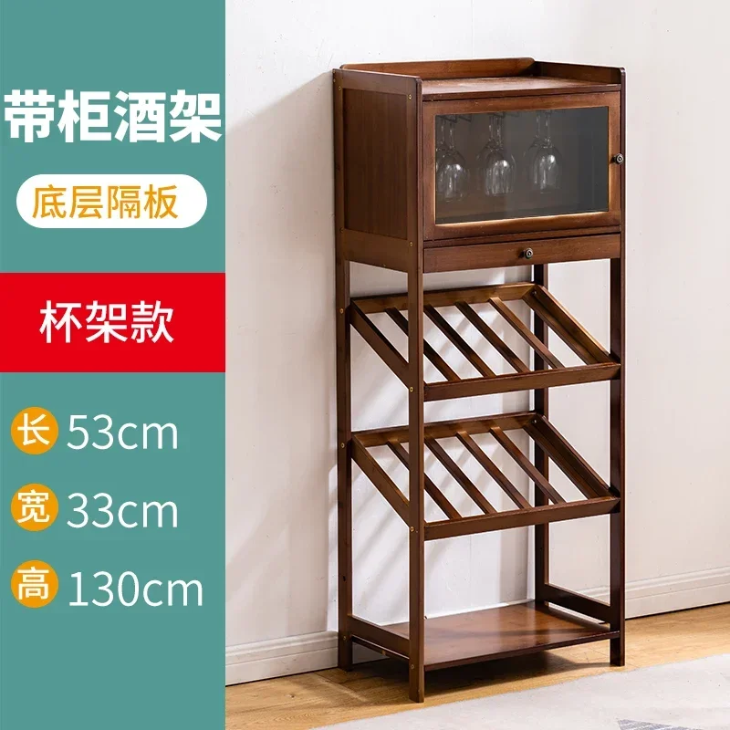 Vintage Bar Cabinet Vertical Miniature Art Shelving Small Alcohol Wooden Storage Wine Rack Decor Kabinet Modern Home Furniture