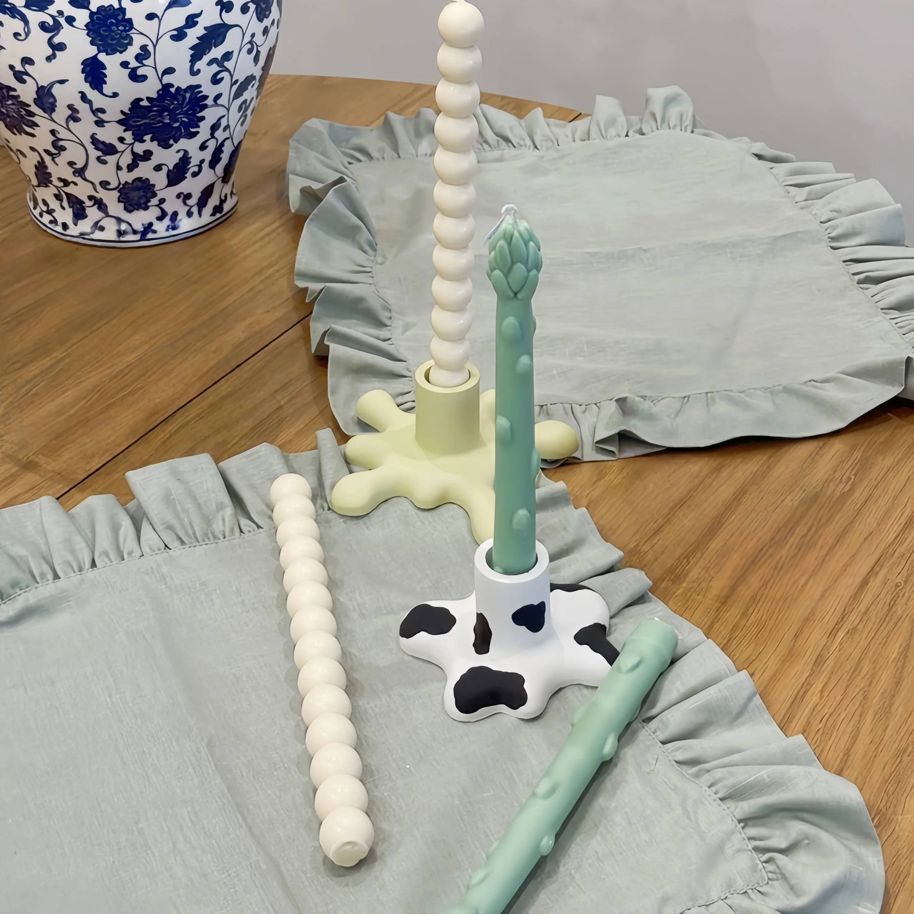 DIY 크리 에이 티브 흐름 모양의 촛대 브래킷 실리콘 몰드-홈 촛불 데스크탑 장식 석고 수지 콘크리트 실리콘 몰드