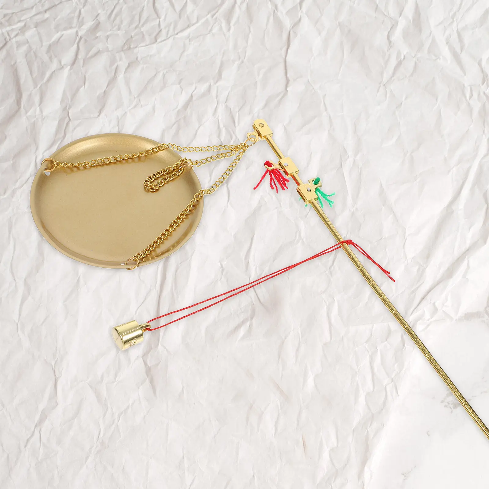 1세트 소형 정교한 빈티지 스타일 금속 저울 휴대용 중량 측정 도구 (전통 중국 의학 차 잎 건조용)