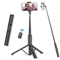 Selfie Stick with Tripod Stand and Remote, 52" Extendable Phone Selfie Stick for iPhone 17 16 15 14 13 Pro Max Galaxy S25 S24