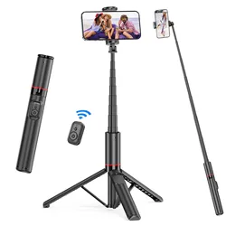 Versatile 52 Extendable Selfie Stick with Tripod Stand and Wireless Remote (Black)