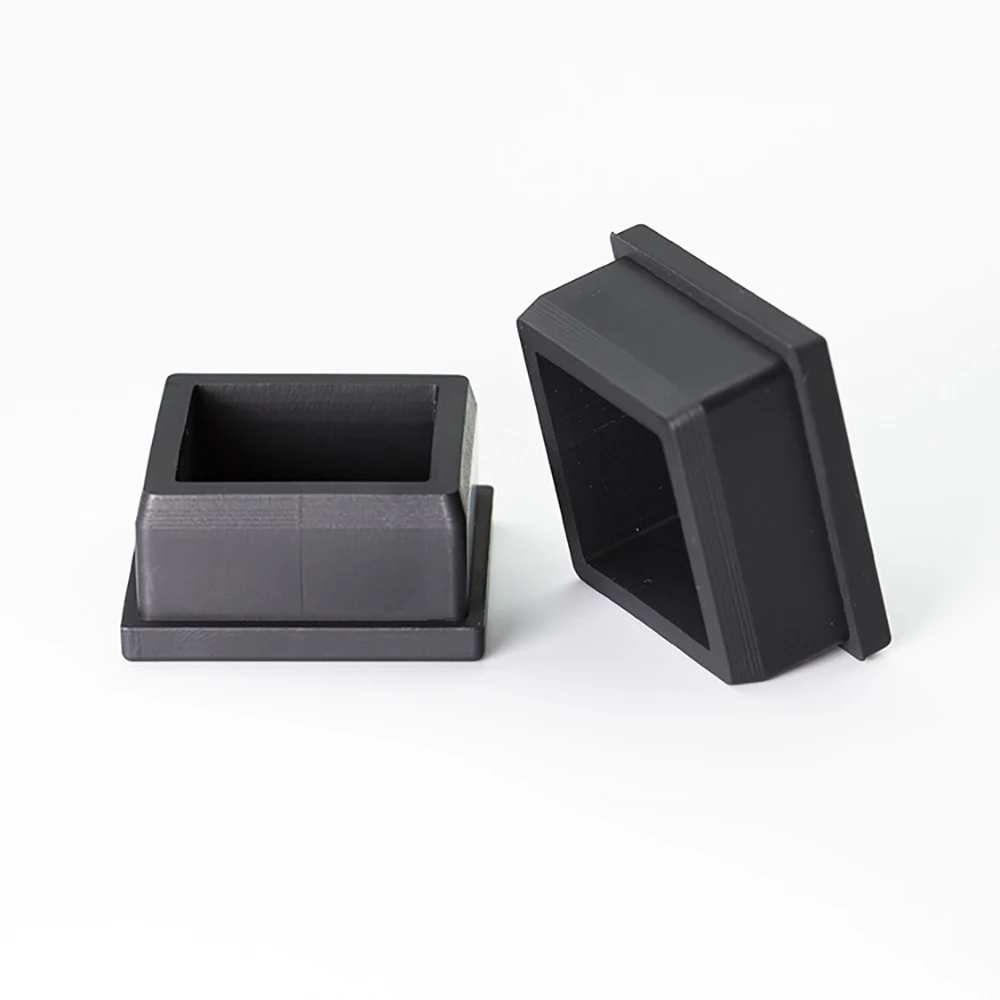 Black/White Silicone Rubber Chair Table Feet Furniture End Caps 9.6mm - 50.6mm Rectangle Table Leg Cover Floor Protector Pads
