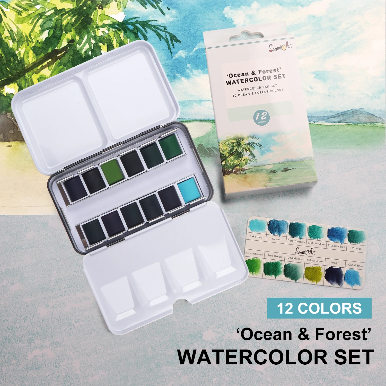 Watercolor Paint Solid Transparent Acuarelas Travel Hand Account Water Color Painting Illustration Art Supplies