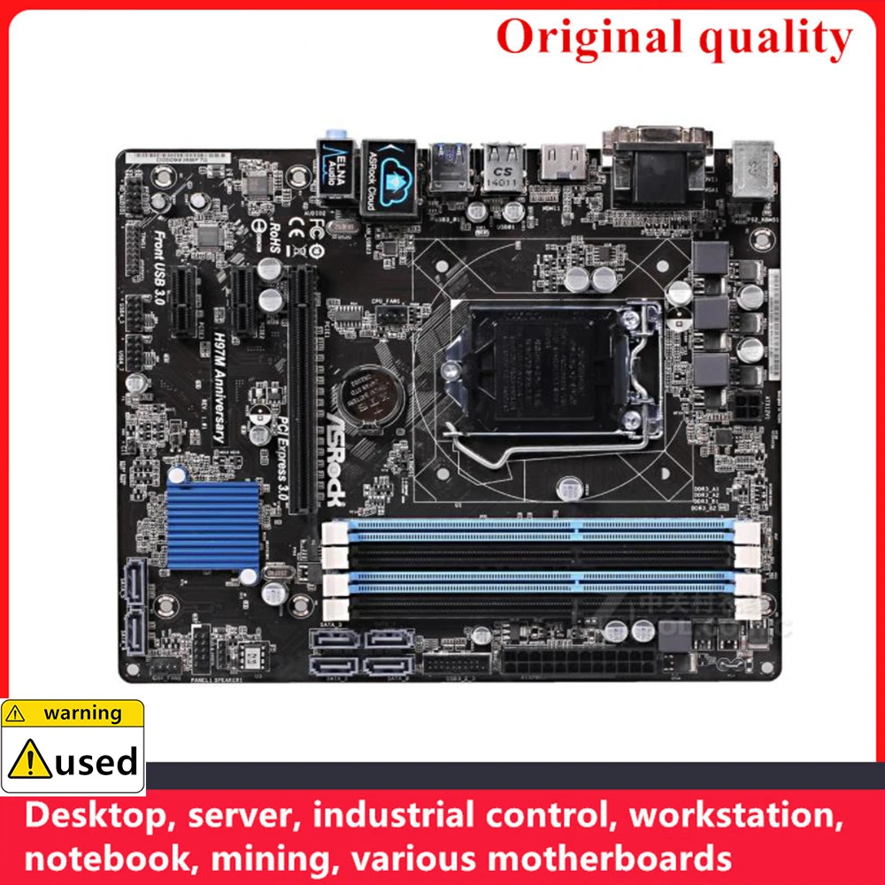 Used For ASROCK H97M Anniversary Motherboards LGA 1150 DDR3 32GB M-ATX For  Intel H97 Desktop Mainboard SATA III USB3.0 - AliExpress