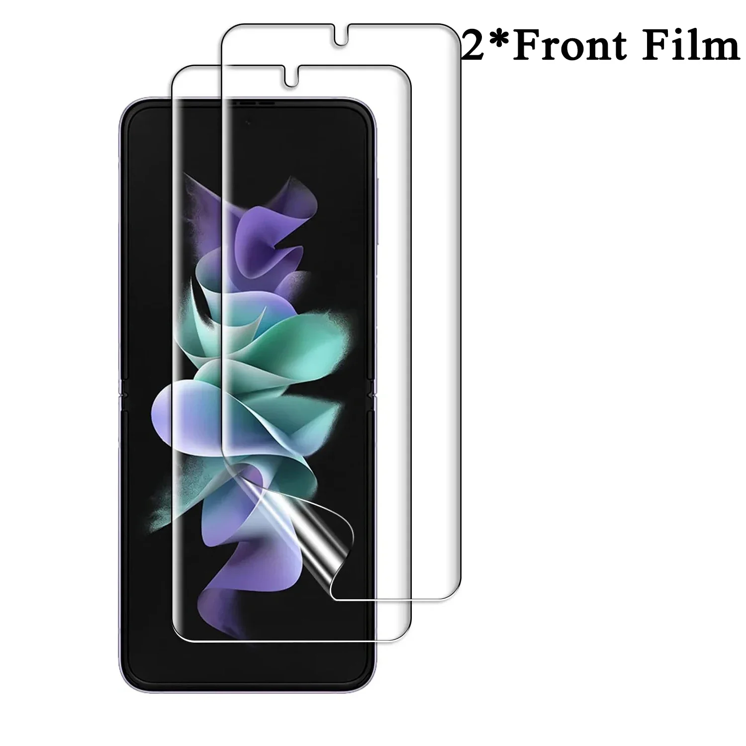 Soft Screen Protector and Tempered Glass Film for Front Screen and Camera Lens - Flexible Film Designed for Foldable Phones