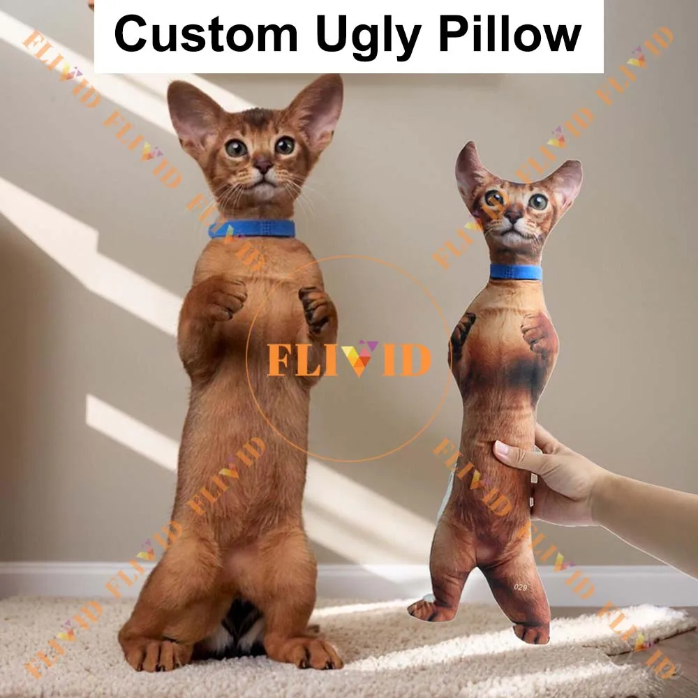 Custom 3D Ugly Cat Pillow Funny Birthday Gift Animals Dog Pillows From Photo Pillow Pet Memorial Gift Personalized Dog Cat Gift 3