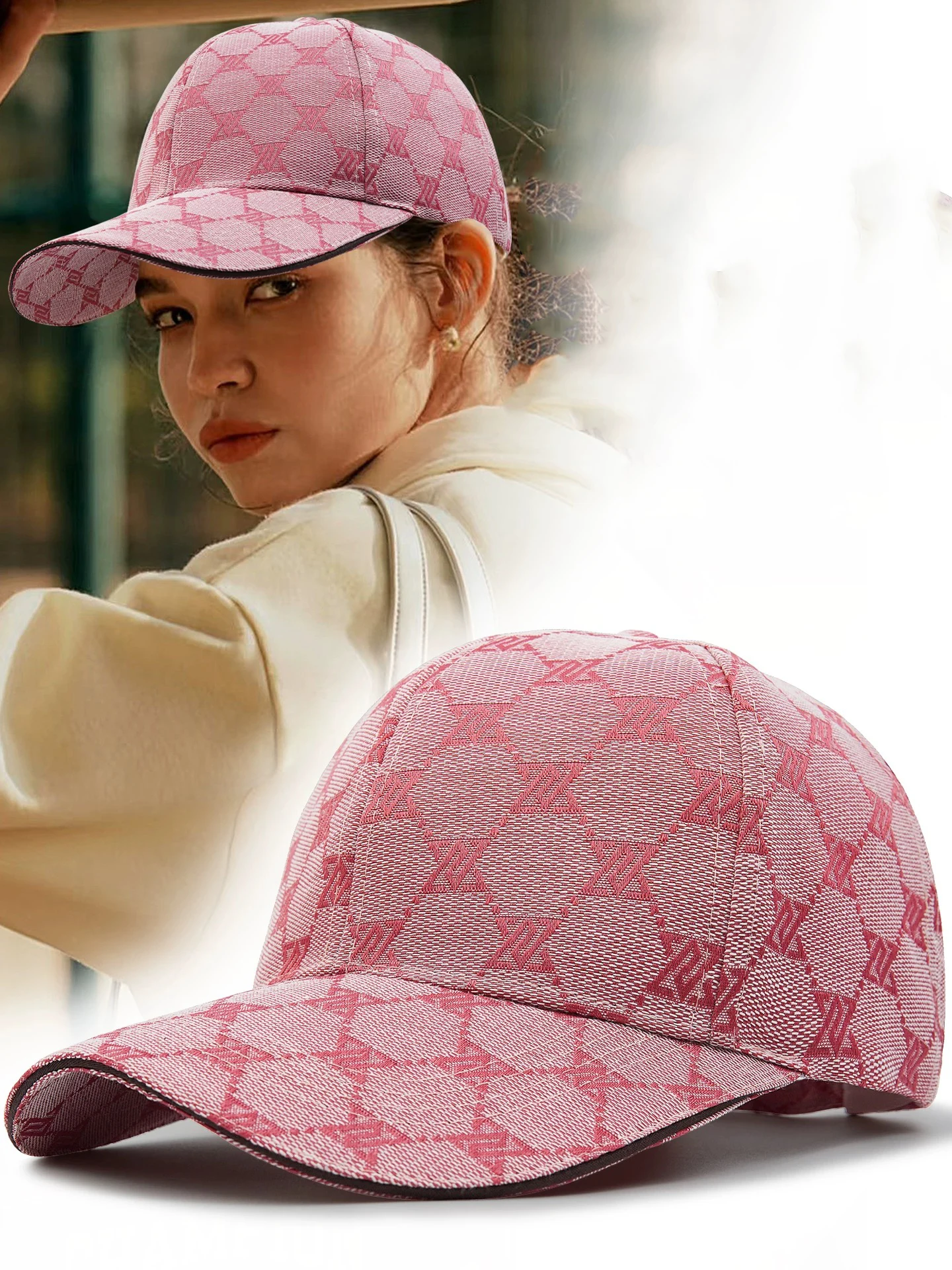 Four Seasons New Sunscreen Three-Line Sewn Baseball Cap Men's And Women's Casual Cap Net Red Distressed 1841 Hat