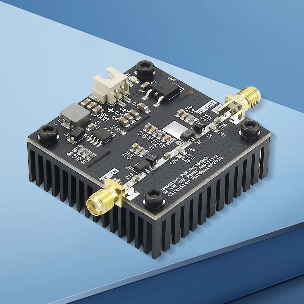 0.5-800MHz 15W 40dB VHF UHF RF Power Amplifier HF VHF UHF Transmitter Power Amplifier Module for Ham Radio Walkie Talkie