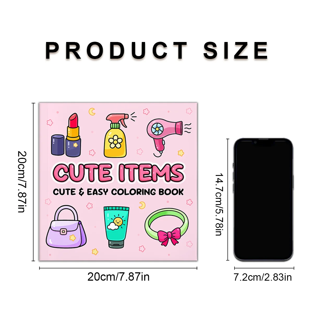 CUTE ITEMS Libro da colorare audace e facile per adulti Libro da disegno carino per bambini Regalo perfetto per feste e compleanni