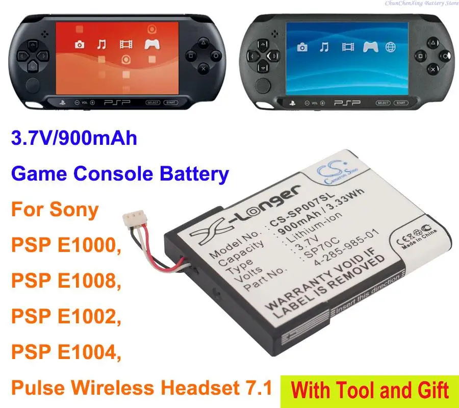 Cameron Sino 900mAh Game Console Battery SP70C for Sony PSP E1000, PSP E1002, PSP E1004, PSP E1008, Pulse Wireless Headset 7.1