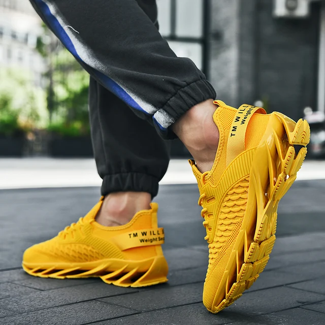 Designer Men Casual Sneakers Trending Yellow Men Lace Up