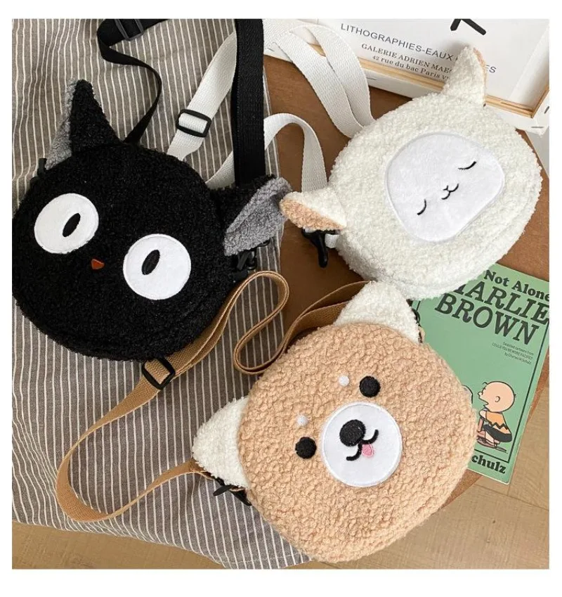 

New Fashion Polyester Phone Purse Women Girls Kawaii Plush Shoulder Bag Small Crossbody Bag Outdoor Shopping Accessories