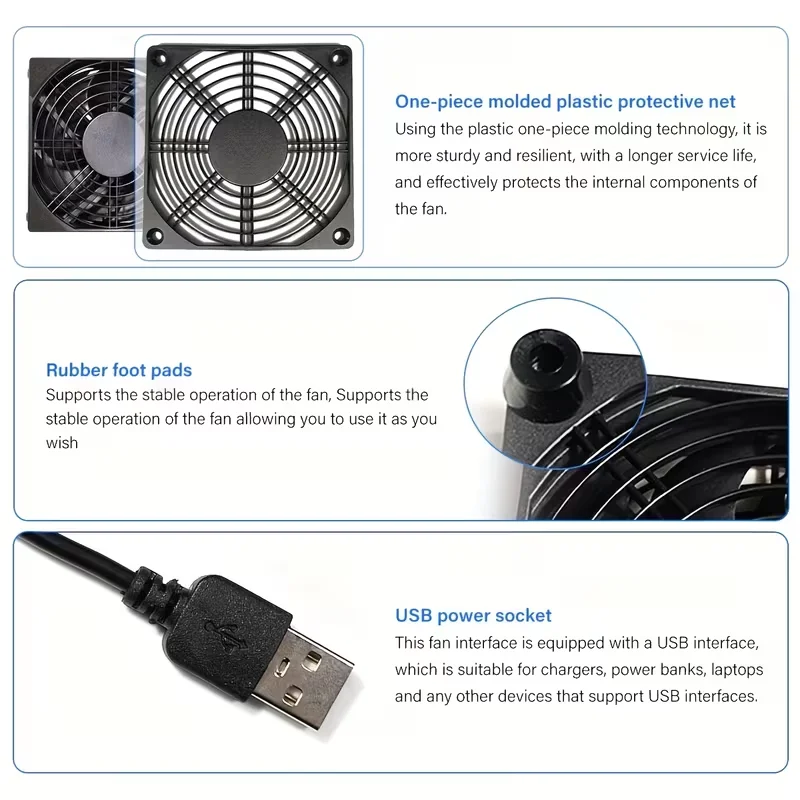1/2개 12cm USB 냉각 팬, 5V 무소음 USB 전원 팬, 라우터, TV 박스, PC 케이스, 책상용 조용한 고속 냉각 팬
