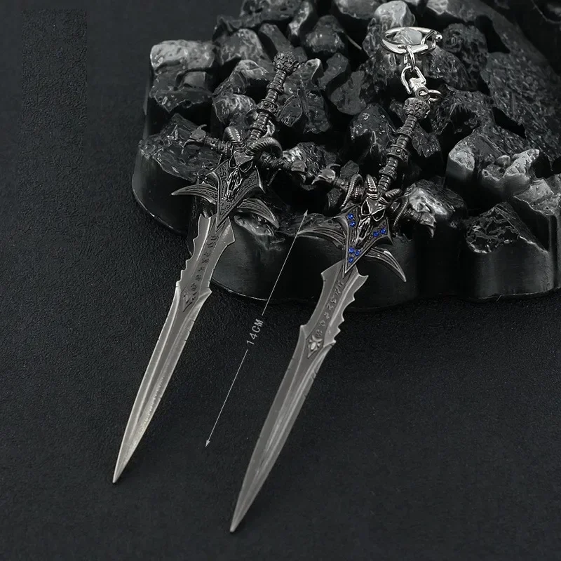 14cm World of Warcraft  Lich King Frostmourne Various Alloy Sword Game Keychain Weapon Katana Model Replica Gift Toy for Kids 3