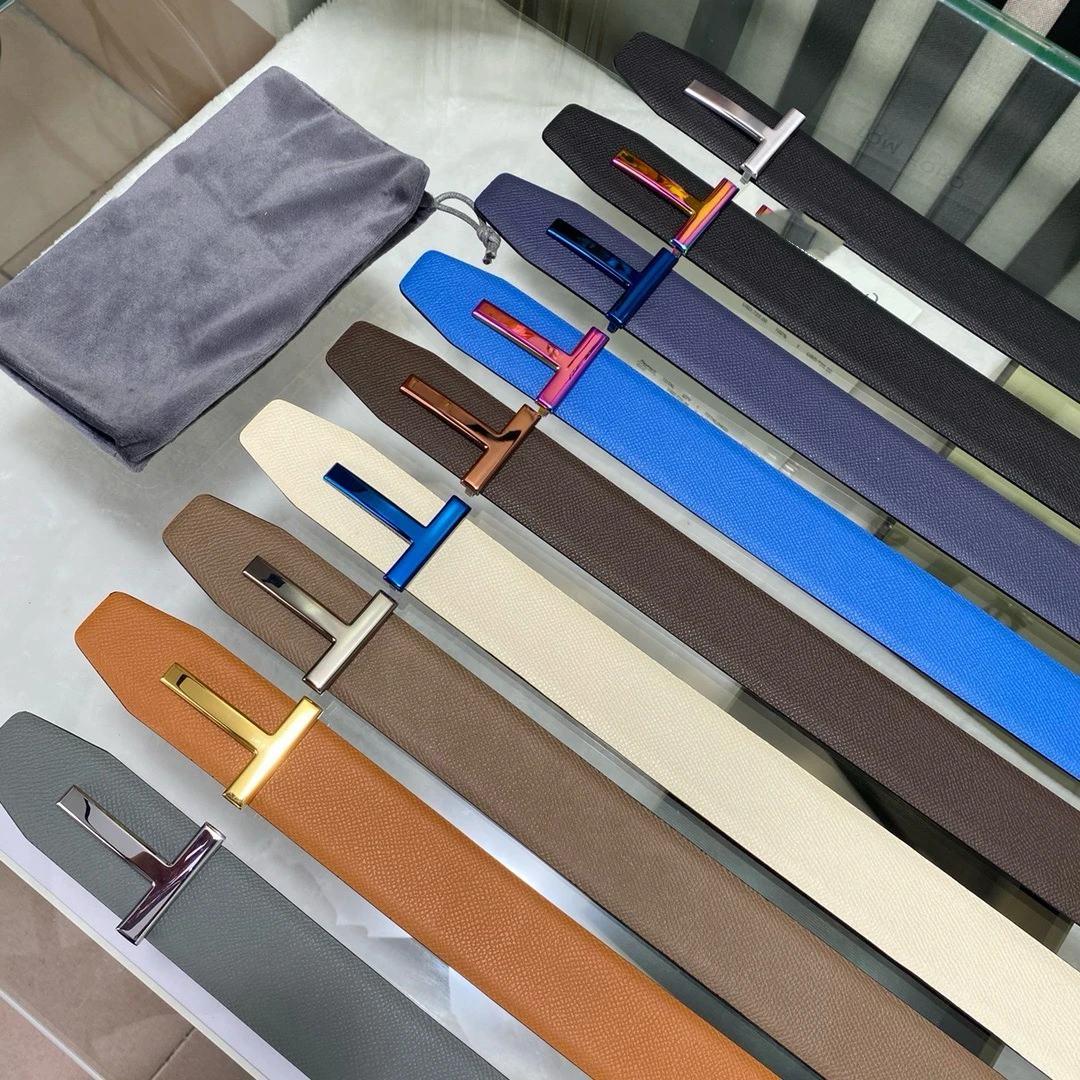 황동 T 버클 벨트 남성용 하이 퀄리티 진짜 가죽 청바지, 비즈니스 허리띠, 최고 패션, 럭셔리 디자이너 브랜드, 회색, 신제품