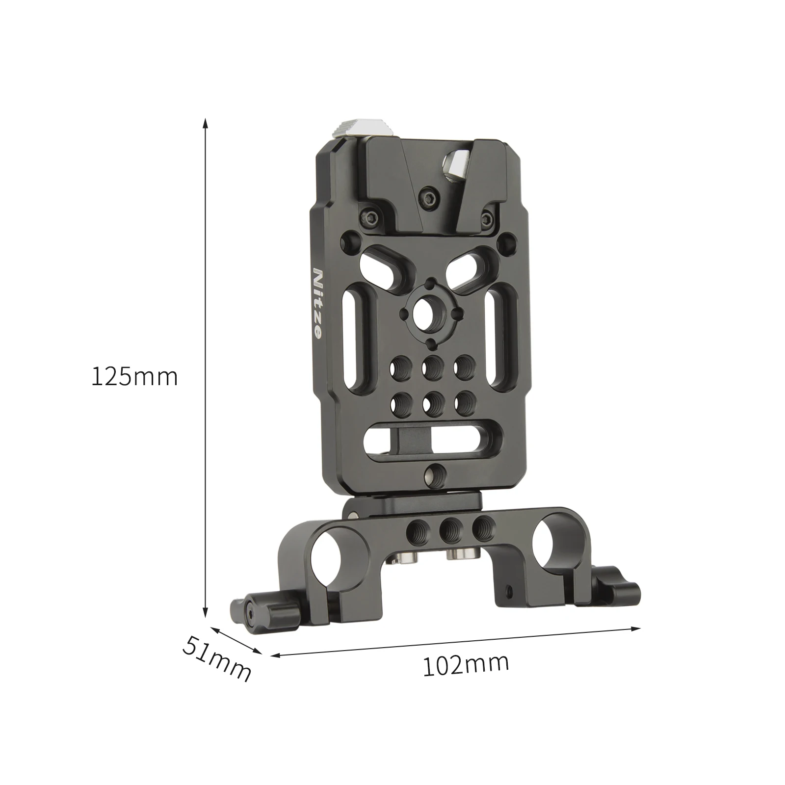 

Nitze V Mount Battery Plate with 15mm Rod Clamp and Adjustable Arm - N21-A3