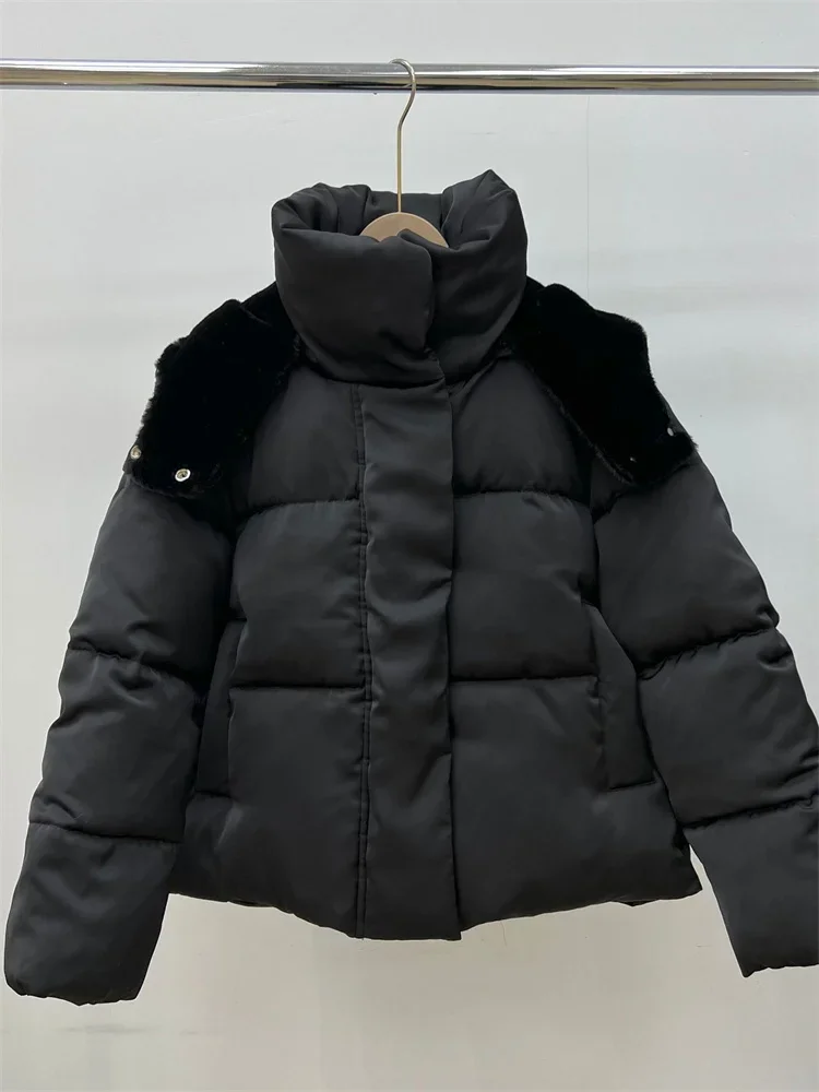 

Women Warm Hooded Parkas Casual 2023 Autumn/winter Solid Coat