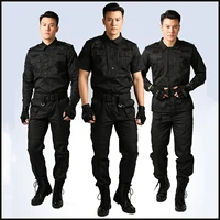 Black Uniforms Security Guard Uniform Clothing Workshop Outdoor Training Waterproof Summer Autumn Long Sleeve 1