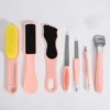 Pink Professional 8-In-1 Nail Care Manicure Pedicure Set with Foot Scraper - Includes Callus Skin Remove Shaver and Razor for Sm 1