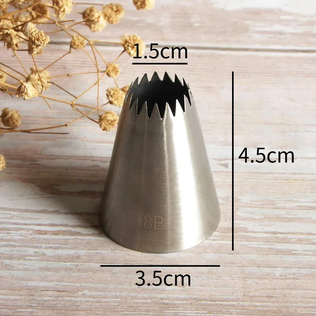 #8B Nagy Jegesedés Csövek Fúvókák Orosz Tészta Tippek Sütik Sütemények Díszítő Szerszámok Krém Fondant - Image 5