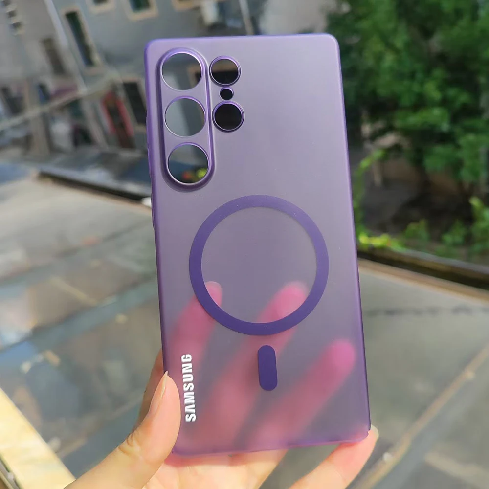 Slim Ice Mist Transparent Magnetic Case with Wireless Charging and Shockproof Protection