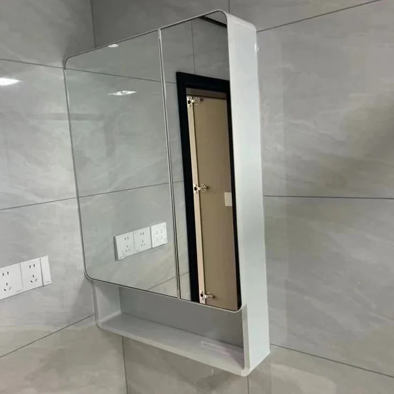 Description Picture 5 of itemLuxury Round Corner Bathroom Cabinets Smart Dressing Mirror Cabinet Designer Home Furniture Wall-mounted Toilet Storage Cabinet