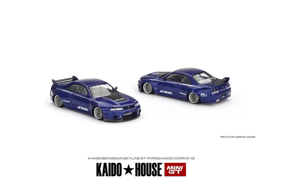 

Kaido House + MINIGT Nissan Skyline GT-R (R33) Kaido Works V2 KHMG089 Car Alloy Toys Vehicle Diecast Metal Model for Children