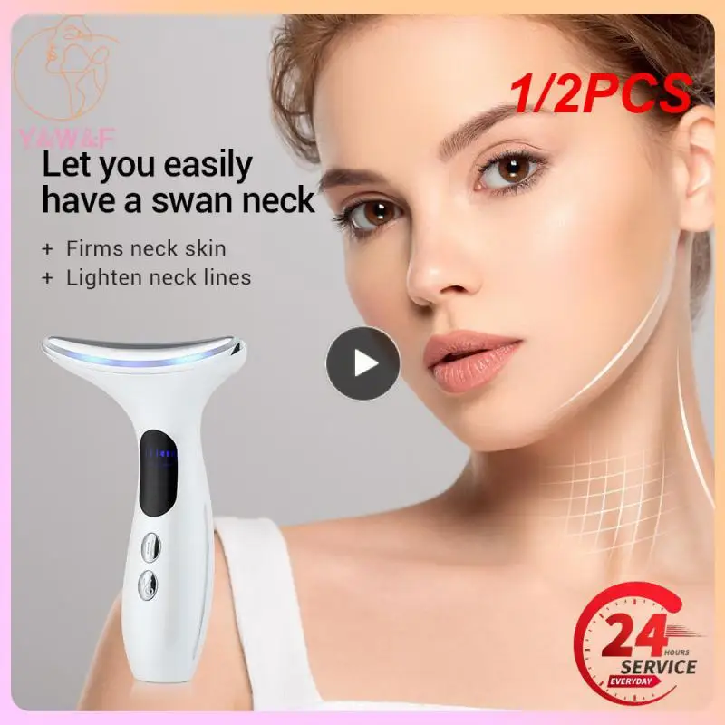 

1/2PCS Neck Face Beauty Device 3 Colors LED Photon Therapy Skin Tighten Reduce Double Chin Anti Wrinkle Remove Skin Care Tools