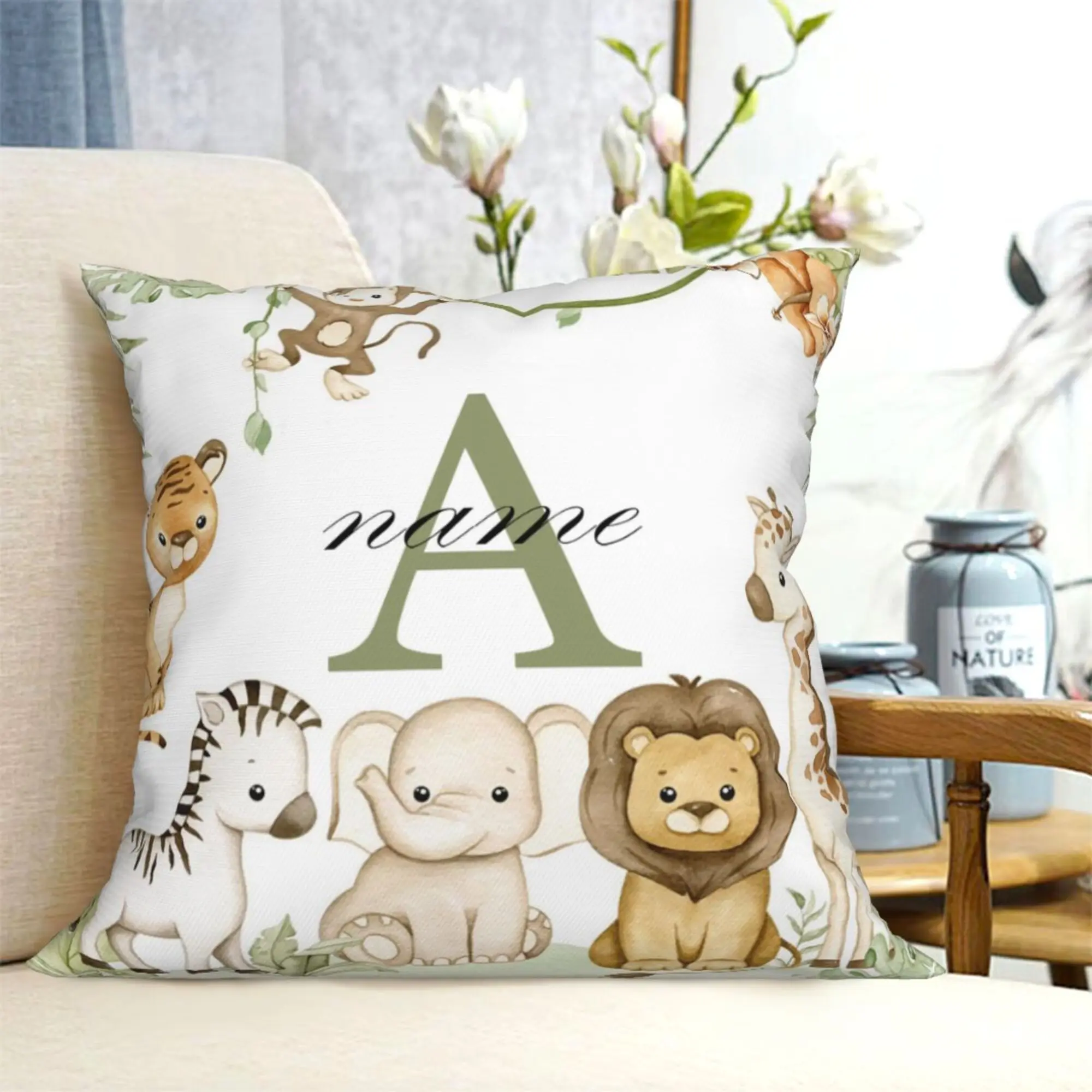 Personalized Animal Pillowcase - Custom Name Kids Bedroom Decoration & Birthday Gift