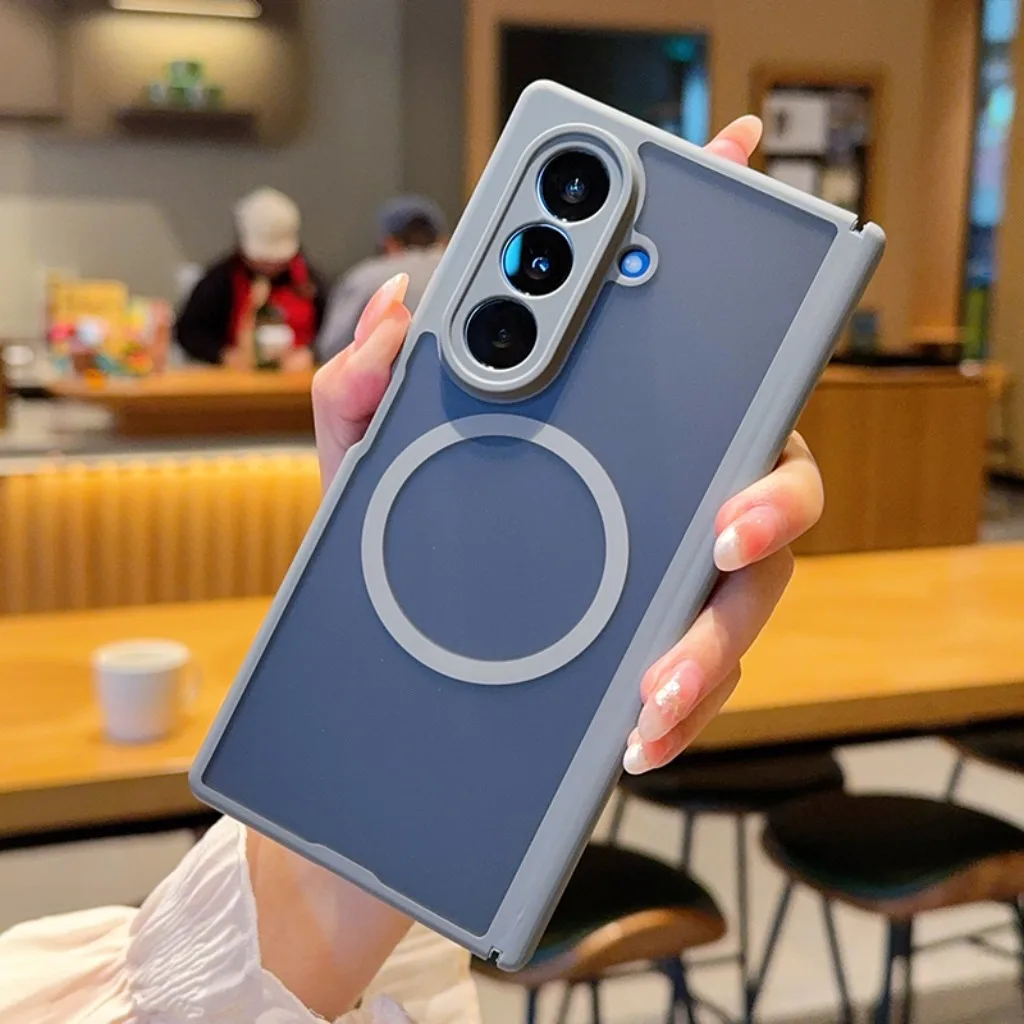 Matte Translucent Magnetic Phone Case with Full Hinge Protection
