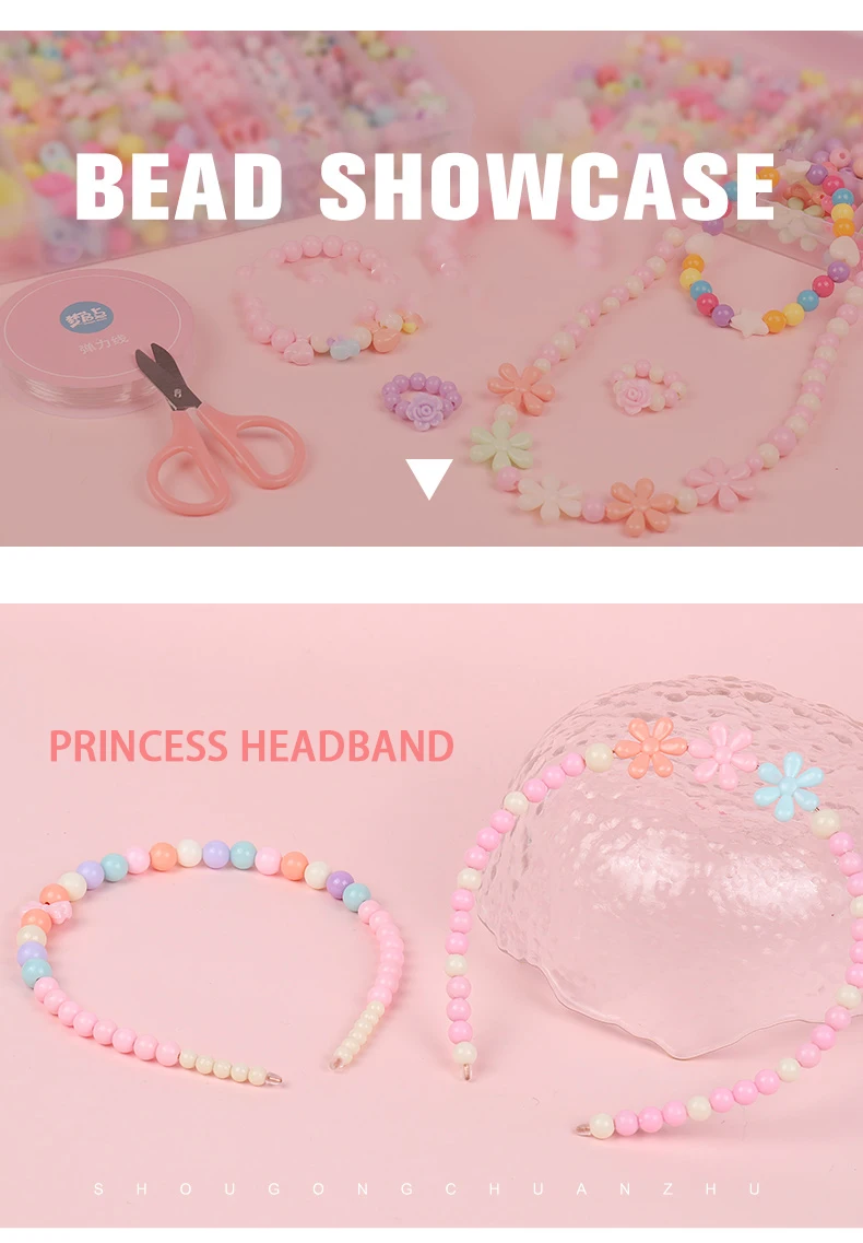 Perle Set - Schmuck Herstellung für Kinder Mädchen Perlen für Armbänder Ringe Halsketten Kreativität