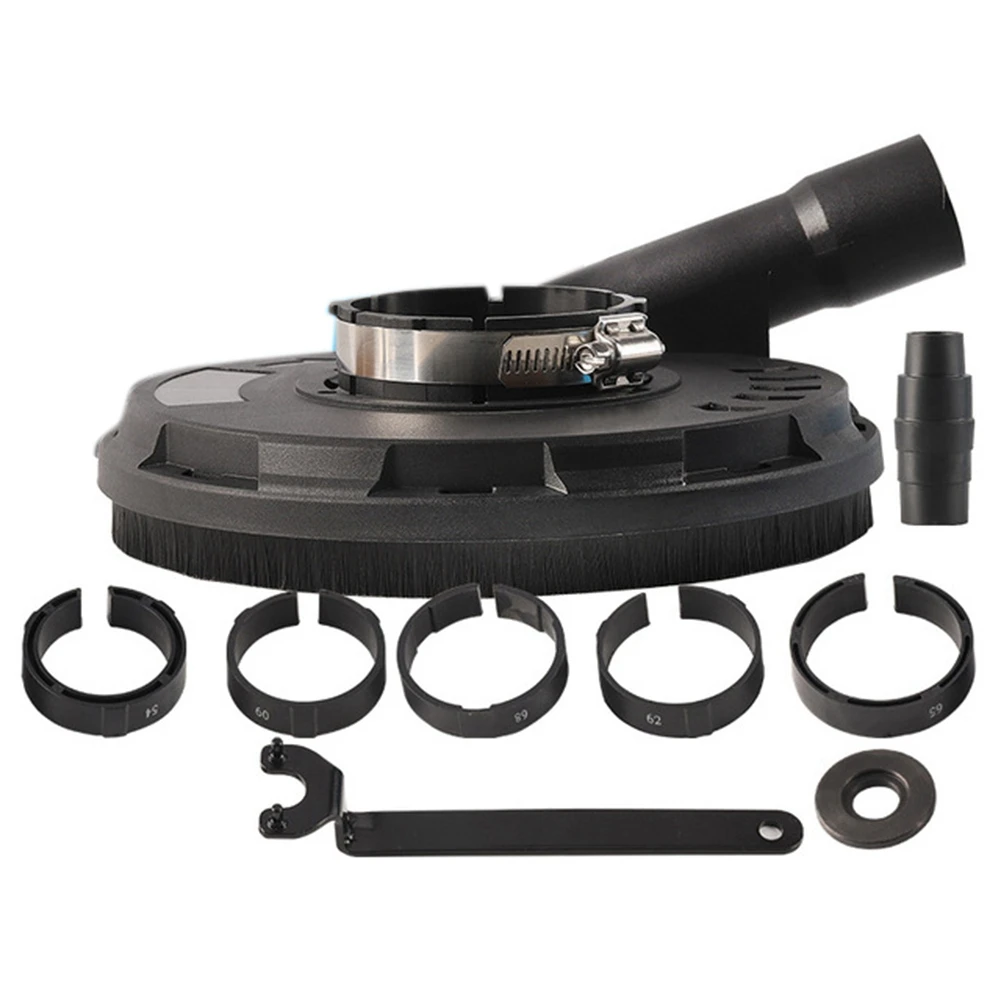 

7-дюймовый угловой шлифовальный станок, пылезащитный кожух для бетона, мрамора, гранита, сбора пыли из инженерного камня, черный