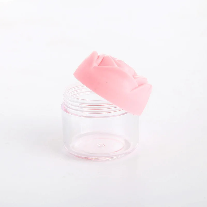 6 pcs 20ml 플라스틱 화장품 용기 립 밤 크림에 대 한 뚜껑을 가진 로즈 모양의 명확한 항아리 DIY 메이크업 화장품 샘플 항아리