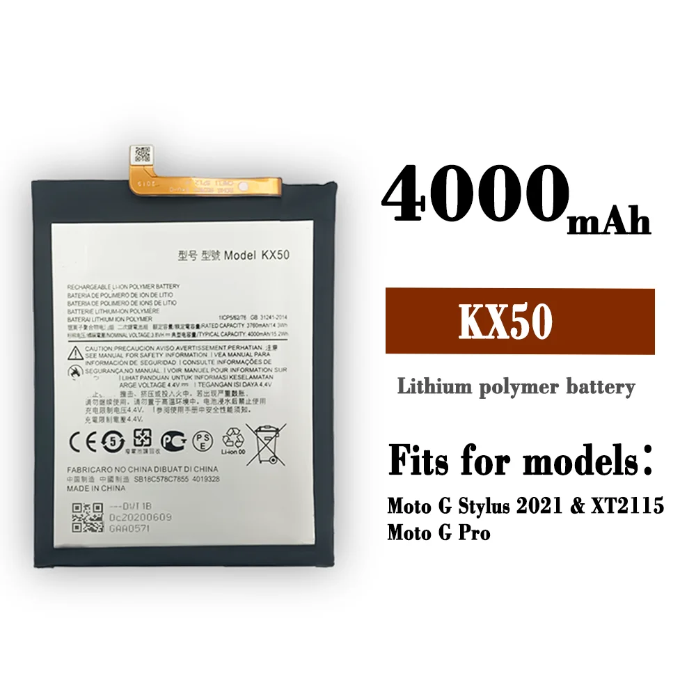 

New Battery 4000mAh KX50 Battery For motorola moto G Stylus XT2043-4 KX50 Mobile Phone Batteries
