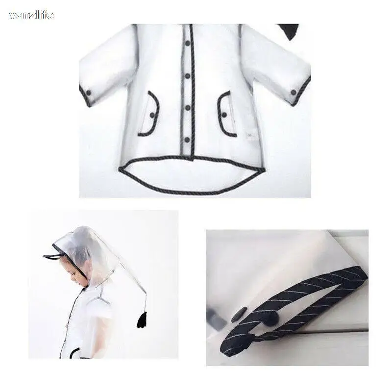Kids Raincoat Waterproof Rain Poncho Clear Transparent Children kindergarten school Student Rainsuit Protective Poncho Covers raincoat poncho