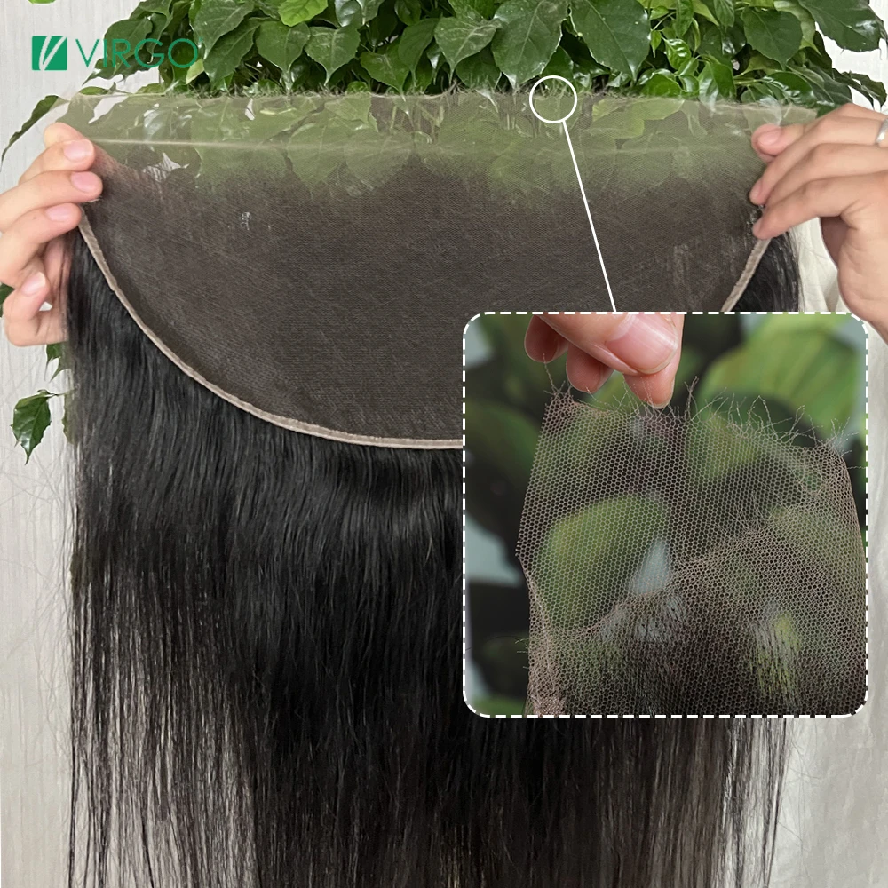 Virgo Straight 13X6/13X4 Skinlike Real Hd Lace Frontal 100% Human Hair Brazilian Remy 4X4/5X5 Invisible Lace Closure