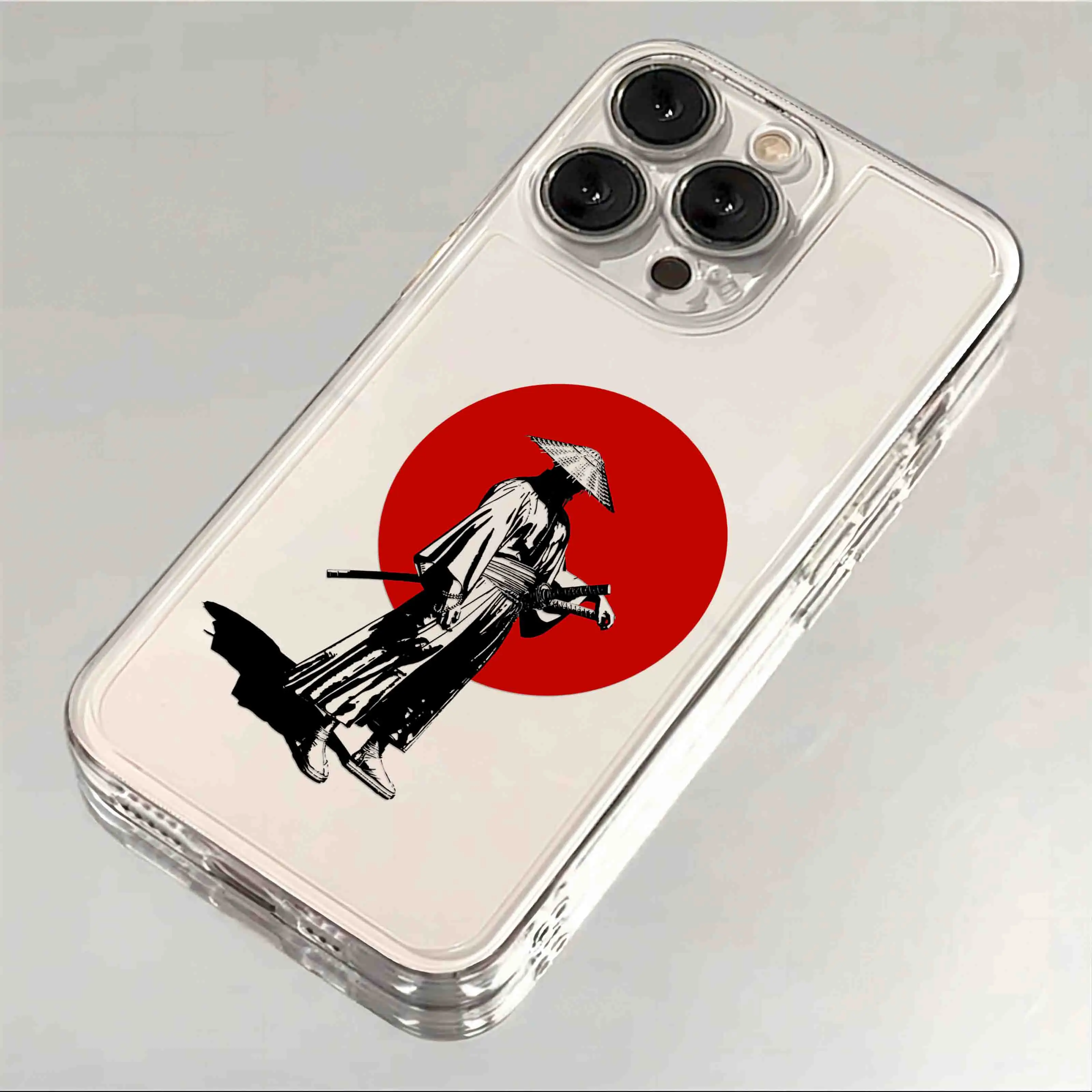 Japan Ghost Face Samurai Transparent Phone Case