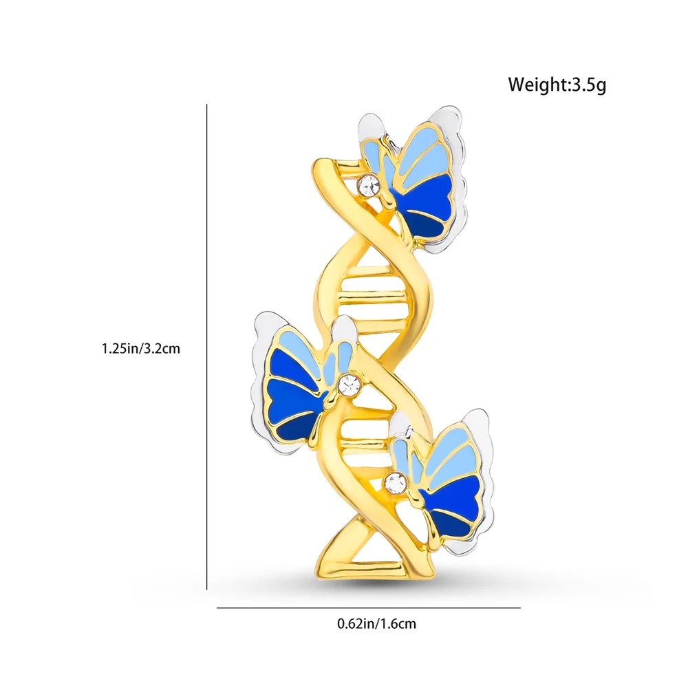 Microscope & DNA Helix Brooch Pin - Science Jewelry For Lab Techs & Biology Lovers
