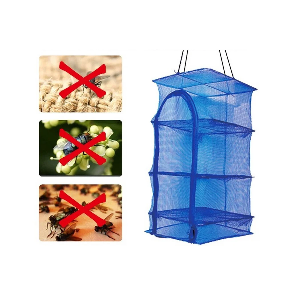 Drying Net 3 5 Layers Drying Net Fish Net Drying Rack Hanging Anti fly Cage Vegetable Fruit Meat Pe Dryer Net Household Fish Net Drying Nets