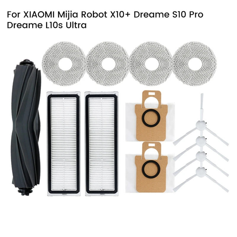 

Запчасти для пылесоса XIAOMI Mijia Robot X10 + / Dreame S10 Pro / Dreame L10S, основная боковая щетка, Hepa фильтр, швабра