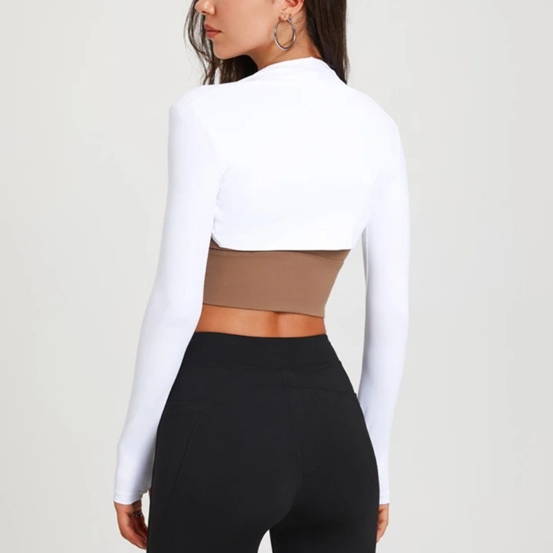 Womens Long Sleeves Shrug Cardigan Ladies Open Front Crop Cardigan All-matching Sport Crop Tops for Yoga Running Gym 3