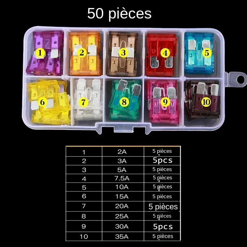 Profile Medium Size Blade Type Car Fuses Kit Circuit Adapters and Fuse Set 100/50Pcs
