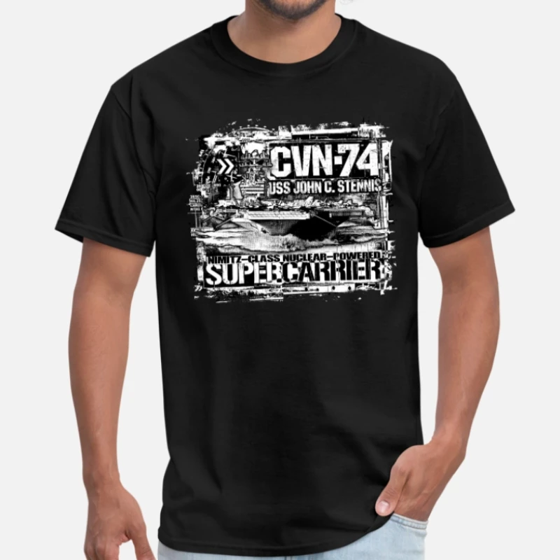 

Nimitz-class USS John C. Stennis CVN-74 Aircraft Carrier T Shirt. New 100% Cotton Short Sleeve O-Neck T-shirt Casual Mens Top
