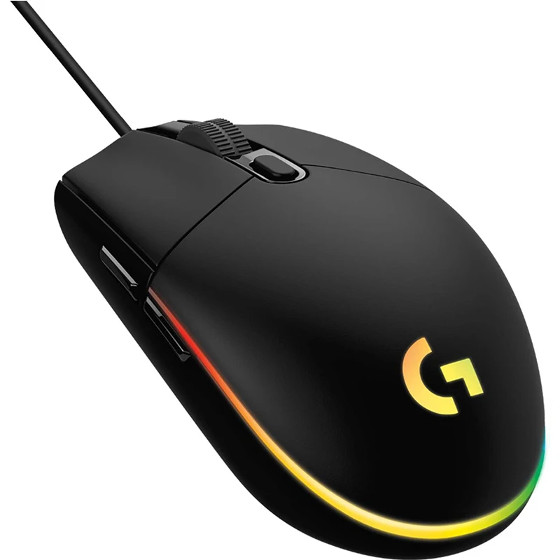 Mysz gamingowa Logitech G102 USB, przewodowa, 8000 DPI, efekt tęczowego podświetlenia ekranu, mysz przewodowa do e-sportu, bez opóźnień.