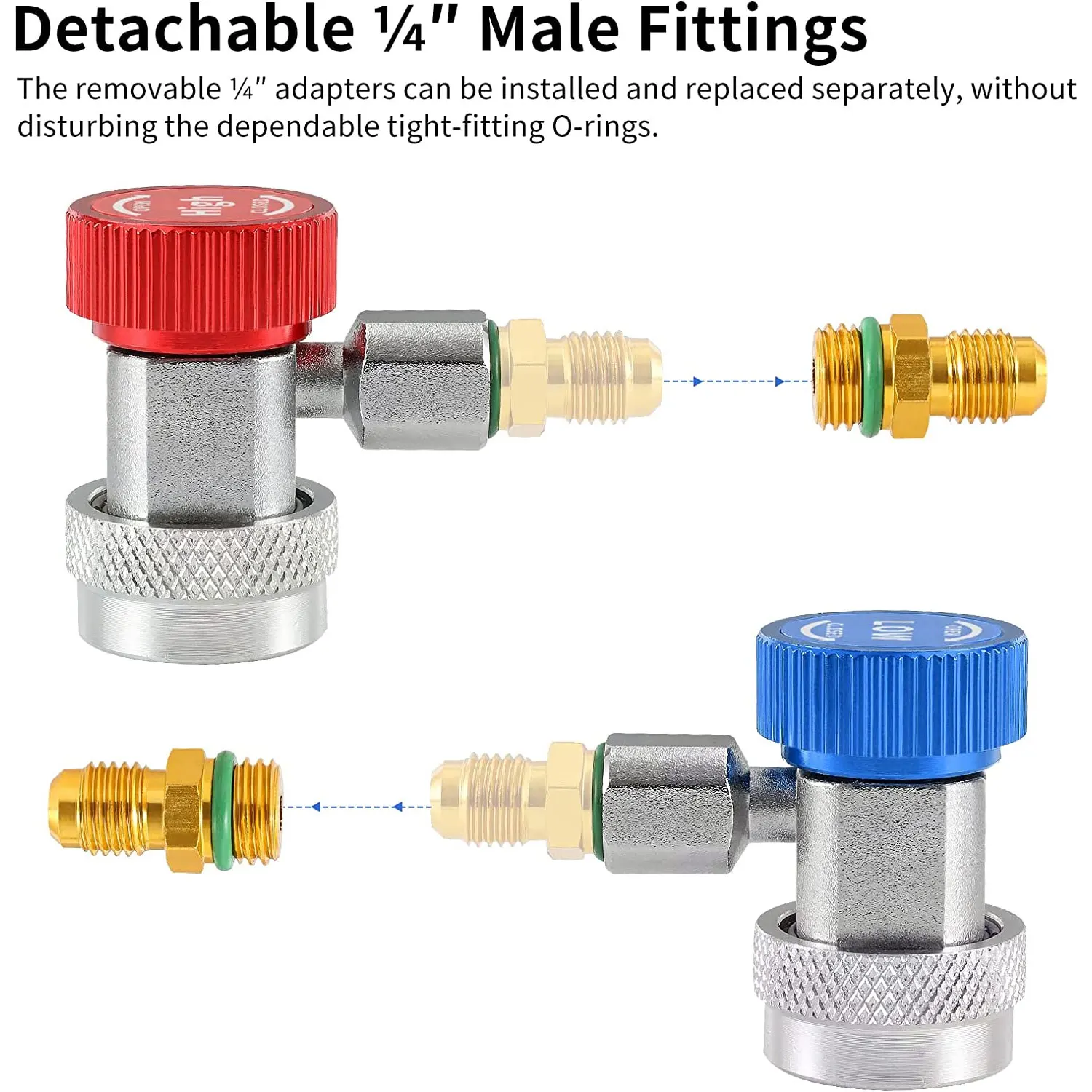 Air Conditioner Coupler R134A H / L Adapters Quick Coupling Air Conditioner Coolant Adjustable Brass Adjustable air conditioning fluoride Quick Coupler