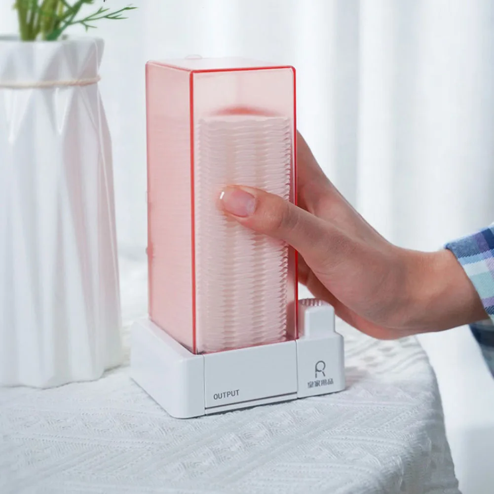 Auto Makeup Organizer Storage Box Cotton Pad Dispenser Detachable Cotton Swabs Container Cosmetic Makeup Cotton Pad Organizer 4