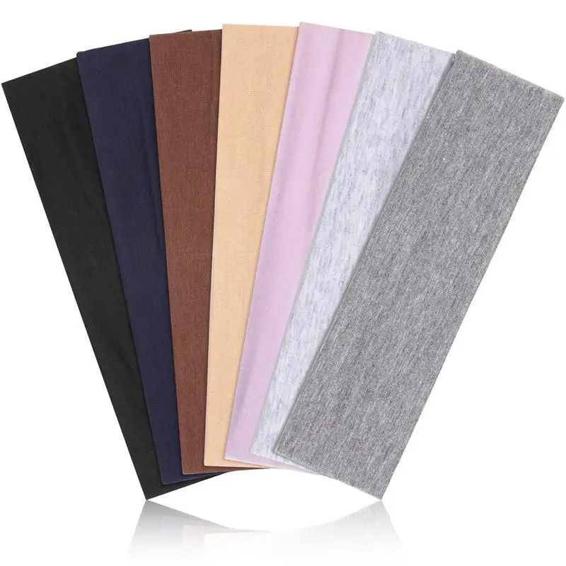 Headbands 7Pcs Solid Color High Elasticity Yoga Exercise Hair Accessories Sweat Absorbing Wide Edge